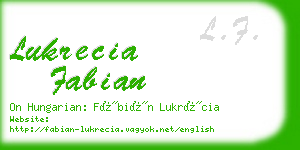 lukrecia fabian business card